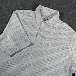 Jack Golf Polo Shirt Mens 3XL White Golf Performance Geometric Stretch